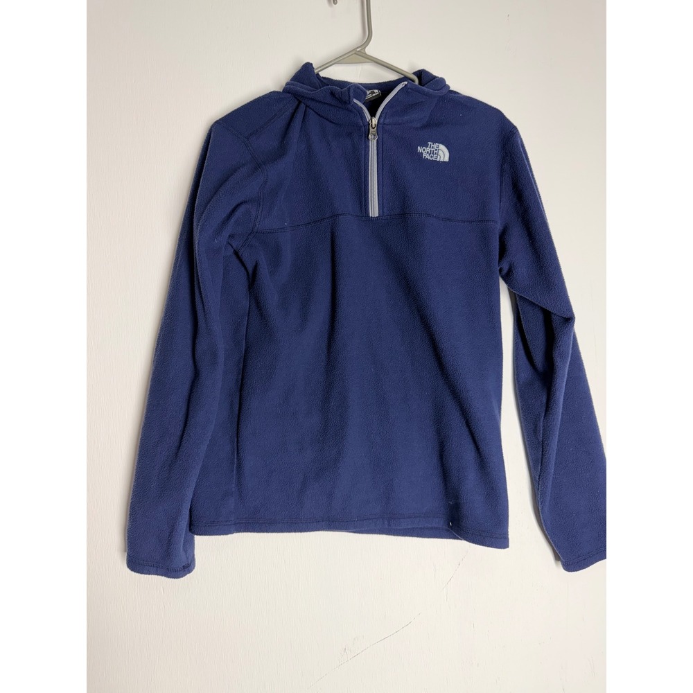 The North Face Boys XL 18/20 Navy Blue Fleece Quarter Zip Pullover Sweater